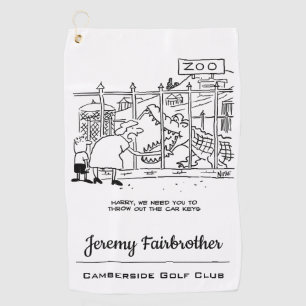 Familie im Zoo. Vater durch Alligator verschluckt Golfhandtuch