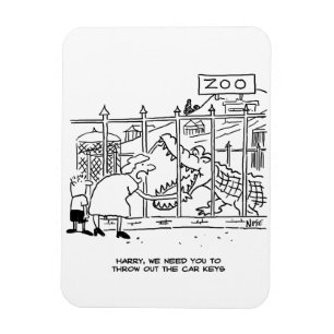 Familie im Zoo. Vater durch Alligator verschluckt Magnet