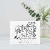 Familie im Zoo. Vater durch Alligator verschluckt Postkarte (Stehend Vorderseite)