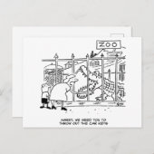 Familie im Zoo. Vater durch Alligator verschluckt Postkarte (Vorne/Hinten)