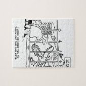 Familie im Zoo. Vater durch Alligator verschluckt Puzzle (Horizontal)