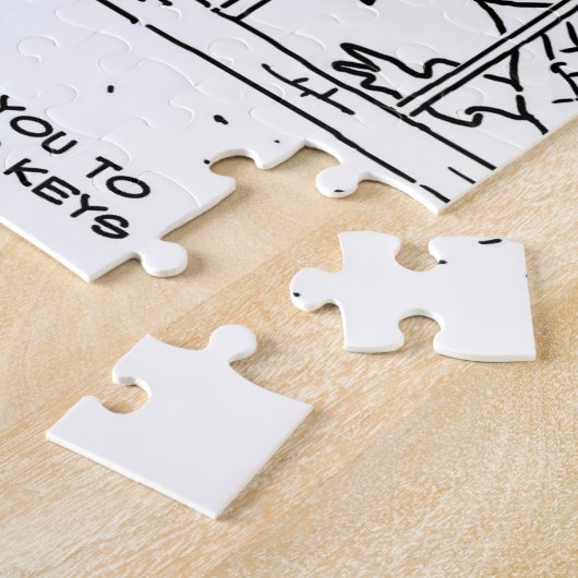 Familie im Zoo. Vater durch Alligator verschluckt Puzzle (Seite)