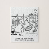 Familie im Zoo. Vater durch Alligator verschluckt Puzzle (Vertikal)