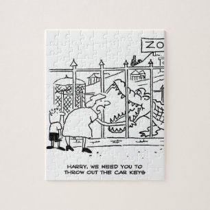 Familie im Zoo. Vater durch Alligator verschluckt Puzzle