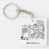 Familie im Zoo. Vater durch Alligator verschluckt Schlüsselanhänger (Vorderseite)