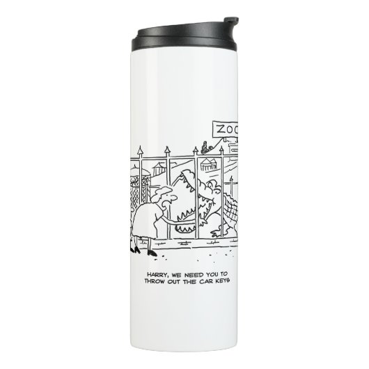 Familie im Zoo. Vater von Alligator Thin verschluc Thermosbecher (Nach links gedreht)