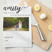 Familie immer für immer 5 Foto Collage Quote süß Geschirrtuch (Viertel Falte)