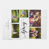 Familie immer für immer 5 Foto Collage Quote süß Geschirrtuch (Horizontal)