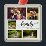 Familie immer für immer 5 Foto Collage Quote süß Ornament Aus Metall<br><div class="desc">Die kurze familiäre Liebe zitiert mit dem Foto der Familie. Ein tolles Dekor für die Zuhause Ihrer Familie.</div>