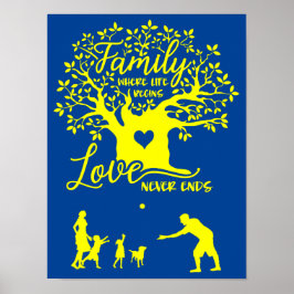 Familie, in der das Leben beginnt und Liebe nie en Poster