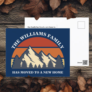 Familie in die Berge gewechselt Änderung der Adres Postkarte