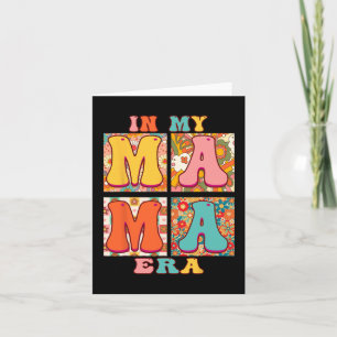 Familie in meiner Mama-Ära Groovy Retro Blumenmutt Karte
