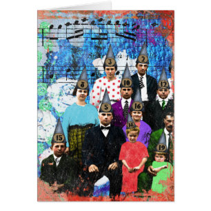 Familie in Party-Hut-Digital-Kunst