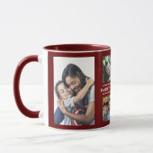 Familie ist alles 6 Foto Collage Burgund Tasse (Links)
