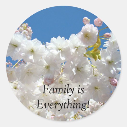Familie ist alles! Aufkleber Rosa Blume Blossom (Vorderseite)
