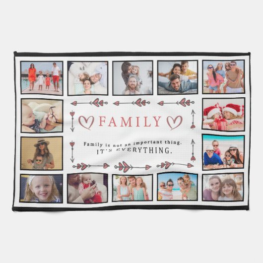 Familie ist alles Benutzerdefinierte Collage Templ Geschirrtuch (Horizontal)