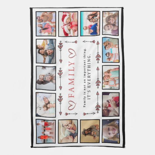 Familie ist alles Benutzerdefinierte Collage Templ Geschirrtuch (Vertikal)