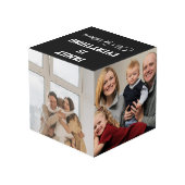 Familie ist alles Custom Family Fotos & Name C Würfel (Rückseite Schrägansicht)