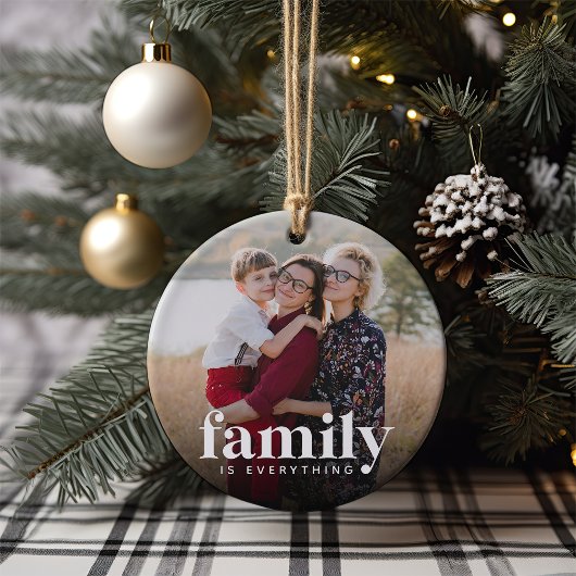 Familie ist alles Foto Keramik Ornament