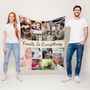 Familie ist alles - Foto Vlies-Decken Fleecedecke