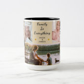 Familie ist alles - Personalisiert 5-Foto-Custom Zweifarbige Tasse (Mittel)