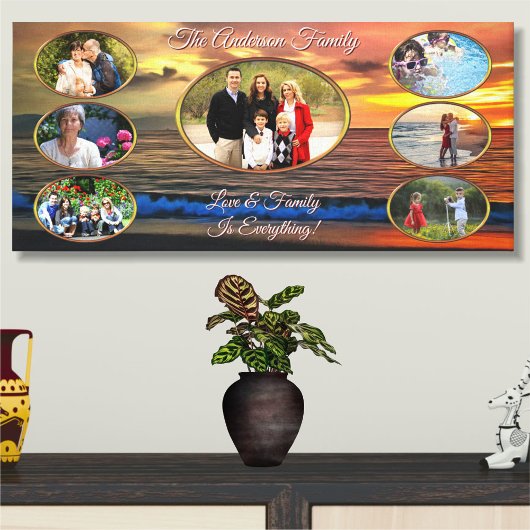 Familie ist alles Sunset 1577 Leinwand Art Print