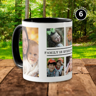 Familie ist alles, was 6 Foto schwarz und weiß Tasse