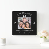 Familie ist alles, was Individuelle Name ein Foto Quadratische Wanduhr (Zuhause)