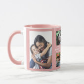 Familie ist alles Zitat 6 Foto Collage Rosa Tasse (Links)