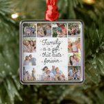 Familie ist ein Geschenk 10 Foto Collage Ornament Aus Metall<br><div class="desc">Moderne Foto Keepake-Ornament</div>