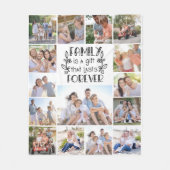 Familie ist ein Geschenk 15 Foto Collage Fleecedecke (Vorderseite)