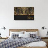 Familie ist ewig auf schwarzen und goldenen Leaf V Leinwanddruck (Insitu (Schlafzimmer))