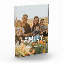 Familie ist für immer Kalligrafie Foto Block