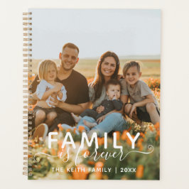 Familie ist für immer Kalligrafie-Foto-Hintergrund Planer