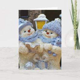 "Familie ist für immer" Schnee-Paar-Weihnachten Feiertagskarte