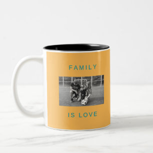 Familie ist Liebe Foto-Collage-Tasse Zweifarbige Tasse