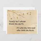 Familie ist nicht immer Blut - Konzentration auf d Postkarte (Vorne/Hinten)