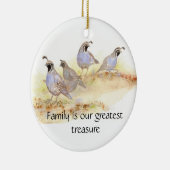 Familie ist unser bester Schatz, California Quail Keramik Ornament (Rechts)