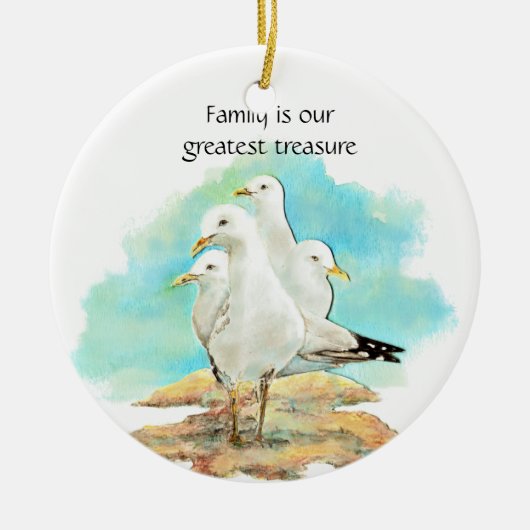 Familie ist unser bester Schatz - Seagulls Keramik Ornament (Vorne)