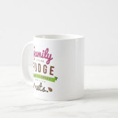 Familie ist wie Fudge-lustiges Zitat Kaffeetasse (Vorderseite Links)