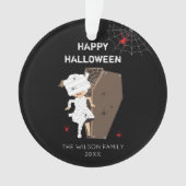 Familie & Jahr der niedlichen Mädchenmama-Kaffeeha Ornament (Vorderseite)