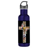 Familie Jesus Cross Christliche Kirche Lauf Edelstahlflasche (Vorderseite)