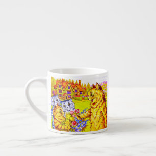 Familie Katzen im Garten Espressotasse