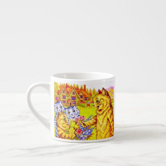 Familie Katzen im Garten Espressotasse (Links)