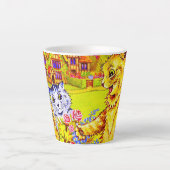 Familie Katzen im Garten Milchtasse (Vorderseite)