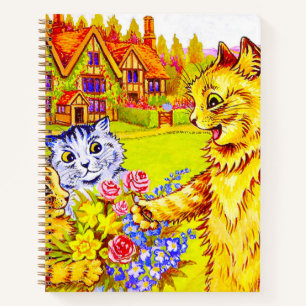 Familie Katzen im Garten Notizblock