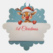 Familie Keepake 1. Weihnachten Ornament Karte (Vorderseite)