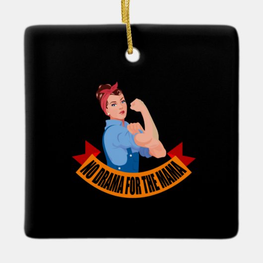 Familie - kein Drama für die Mama Keramikornament (Vorderseite)