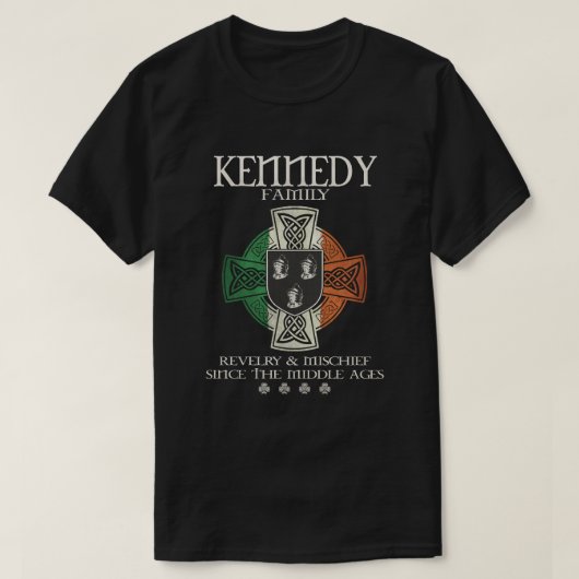 Familie Kennedy Arm Irland Irish Celtic Cross T-Shirt (Design vorne)