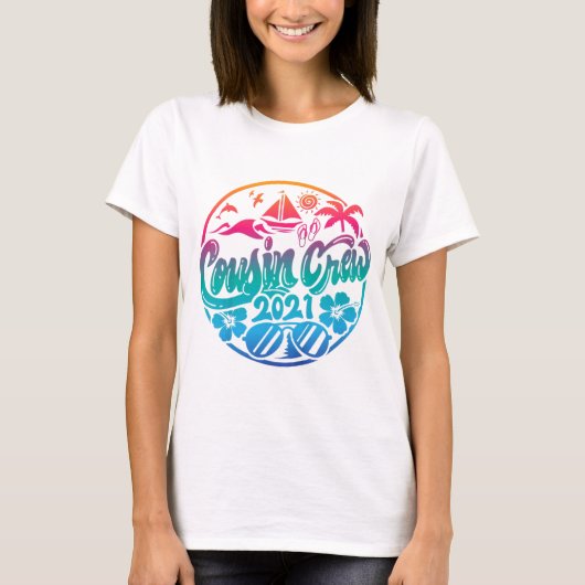 Familie Kinder Cousin Crew Sommerurlaub Strand T-Shirt (Vorderseite)